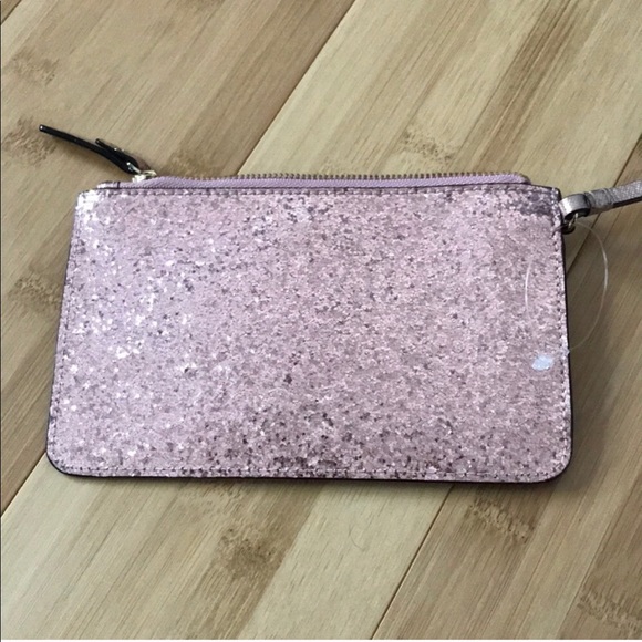 New Auth Kate Spade Pink Glitter Clutch Wristlet - Picture 4 of 8